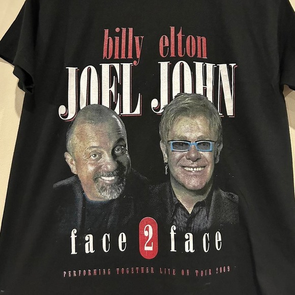2009 Billy Joel Elton John Face 2 Face Tour Tee Shirt - Picture 3 of 7